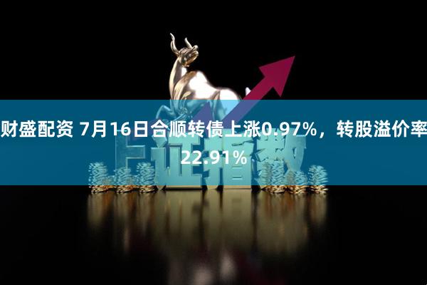 财盛配资 7月16日合顺转债上涨0.97%，转股溢价率22.91%